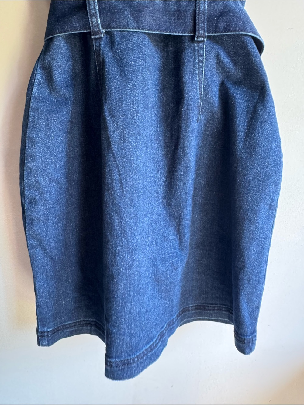 NWT Rewash Sleeveless Dark Blue Denim Belted Mini Dress - Picture 9 of 9